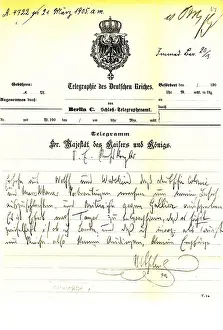Telegram: William II's telegram to von Bulow, the German