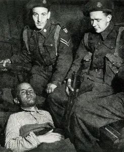 Stretcher: William Joyce, Lord Haw-Haw, arrested, end of WW2