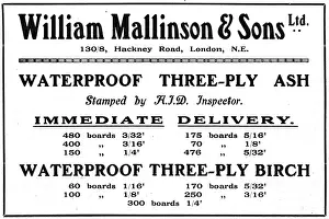 Mallinson: William Mallinson Timber Merchants 1915 Advert
