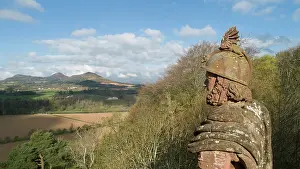 Roxburghshire: William Wallace statue, Bemersyde, Borders, Scotland