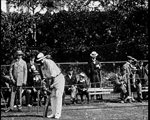 Practicing: William WG Grace Practicing His Batting At