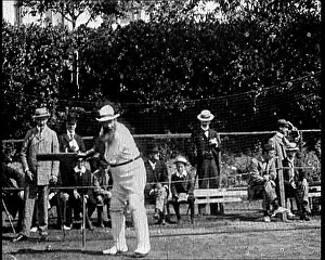 Practicing: William WG Grace Practicing His Batting At