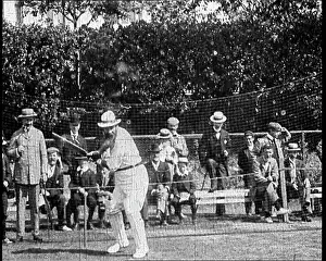 Practicing: William WG Grace Practicing His Batting At