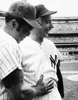 Dimaggio: Willie Mays and Joe DiMaggio at Shea Stadium, ?
