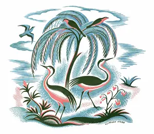 The Medici Society Ltd.: Willow tree and herons