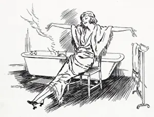Contented: Wilton Williams Idea of Comfort, taking a bath