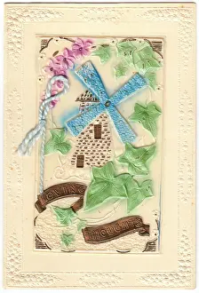 David Pearson: Windmill on an embossed greetings card