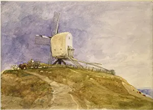Cotman: A Windmill on a Hill at Eye, Suffolk