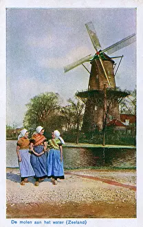 Zeeland: Windmill with platform, Zeeland, Netherlands