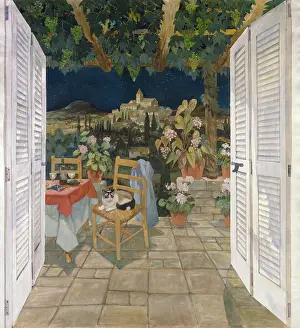 Rees: Out of the Window ' with cat on chair