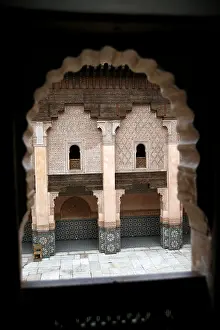 Marrakech: Window into courtyard, Marrakech, Morocco