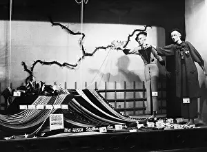 Window display in a fabric shop, 1935