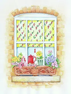 Endersby: Window with flowers in window box