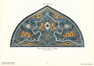 Lattice: Window tympanum in ceramic tile with foliage lattice