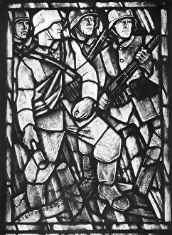 Loyalty: Window with World War scene in the Berlin City Hall, 1936