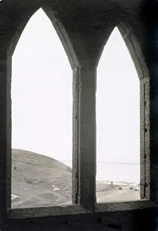 Manorbier: Windows of Manorbier Castle, Pembrokeshire, South Wales