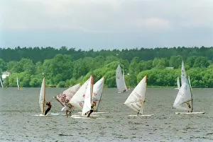 Reservoir: Windsurfing devotees on Pirogovo reservoir, 1995