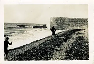 Cardiganshire: Windy Beach, Thought to be at Aberaeron, Cardiganshire