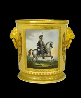 Cooler: Wine cooler showing a Prussian Hussar