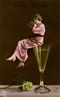 Rosebud: WINE GLASS AND WOMAN