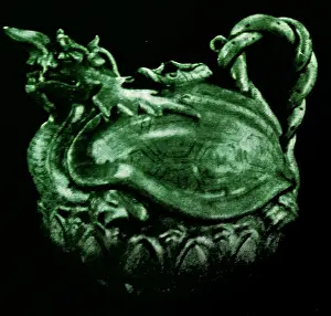 Glaze: A Wine Pot Shaped as a Tortoise-Dragon, from 11th-12th