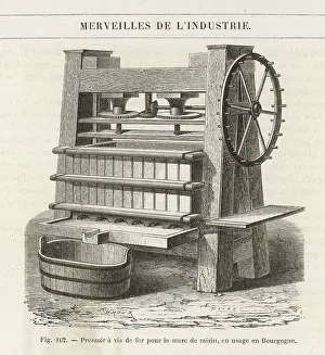 Extracting: WINE PRESS, 1870S