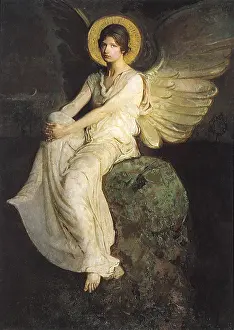 Thayer: Winged Figure Seated upon a Rock