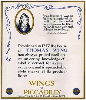 Gents: Wing's of Piccadilly advertisement