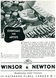 Winsor: Winsor & Newton Advertisement