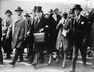 Britian: Winston Churchill with budget case