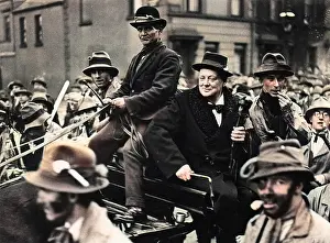 Mummers: Winston Churchill in folk parade