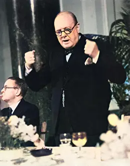 Emphasis: Winston Churchill making a speech in 1941