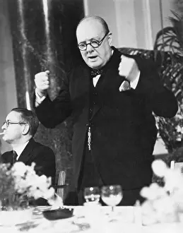 Emphasis: Winston Churchill making a speech in 1941