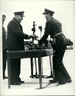 Auxilliary: Winston Churchill presents trophy, Biggin Hill, Kent