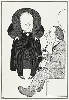 Caricatures: Winston Churchill and Stanley Baldwin