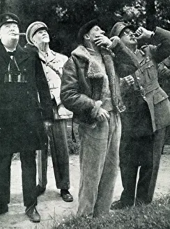 Cherbourg: Winston Churchill visits Normandy front, France, WW2