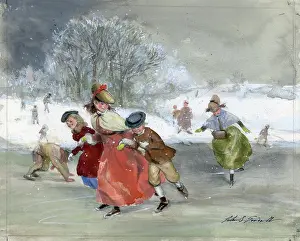 Strickland: Winter - Children skating