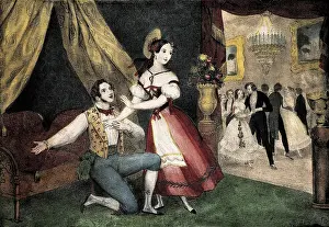 Proposition: The Winter. The Dance. Engraving. SPAIN. Madrid