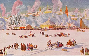 Kustodiev: Winter festival in Moscow