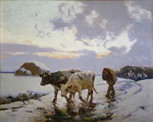 Herdsman: Winter: Herdsman with Cattle