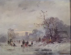 Impressionistic: Winter landscape by Adolf Stademann