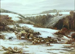 Farquharson: A Winter Landscape ' farmer feeding sheep