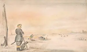 Hendrick: Winter Landscape with a Hunter and his Dog, n.d