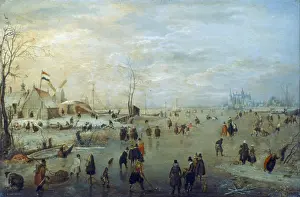 Hendrik: Winter landscape. Recreation on the ice. Hendrik