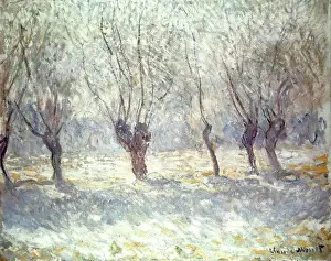 Interfoto Agentur: Winter landscape with trees, by Claude Monet