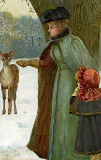 Nister: Winter scene with deer