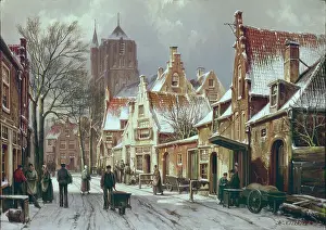 Wheeling: Winter Scene in a Dutch Town