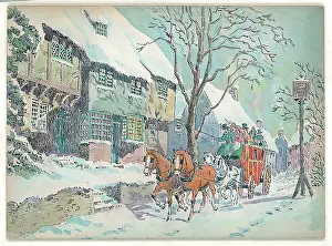 Wheatcroft: Winter scene with horses and carriage