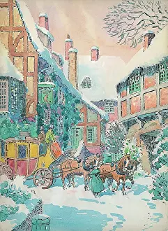 Wheatcroft: Winter scene with horses and carriage