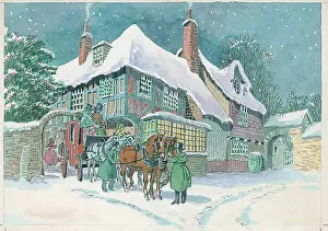 Wheatcroft: Winter scene with horses and carriage